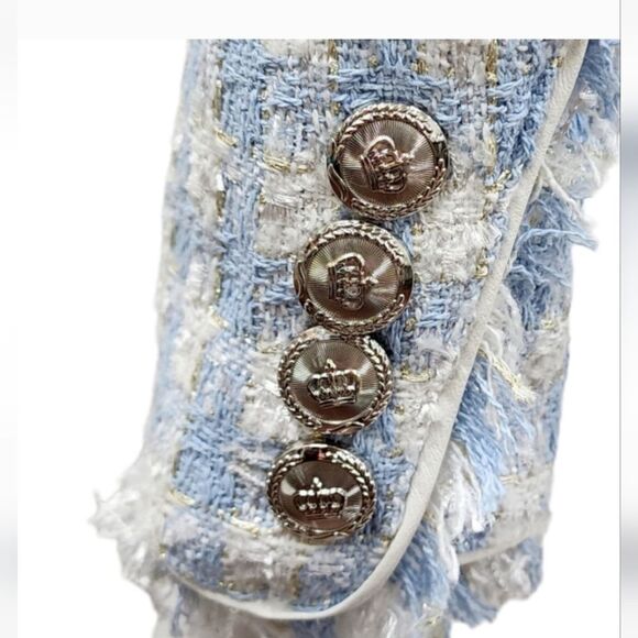 NWT Walter Baker Callista Jacket in Nautical Tweed Blue - Picture 2 of 13